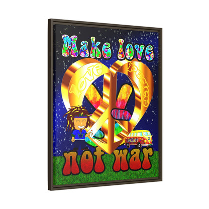love peace - framed canvas art ('snoops' background)