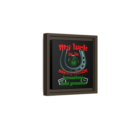 my luck - framed canvas art (black)