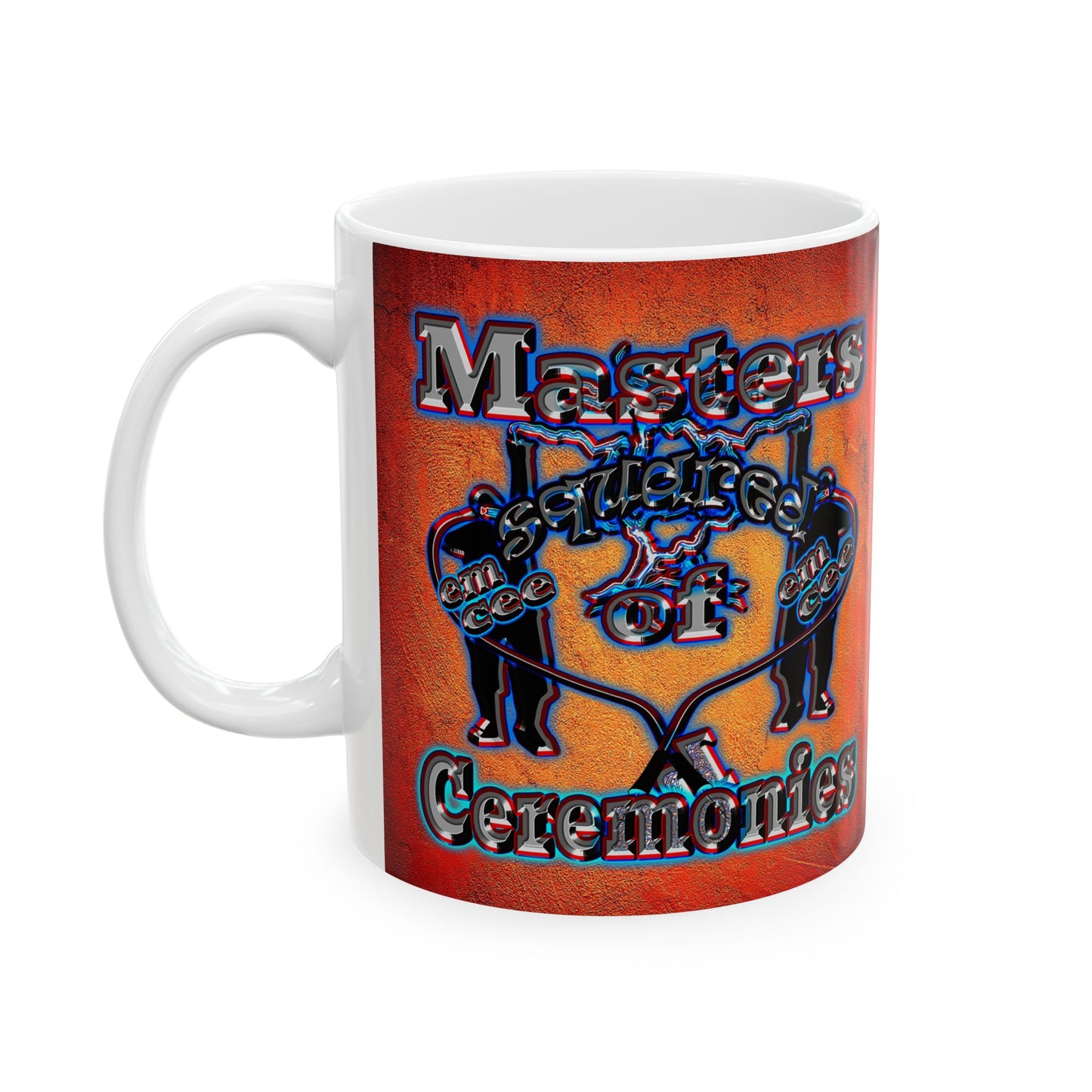 em cee squared - White Mug (burnt orange)