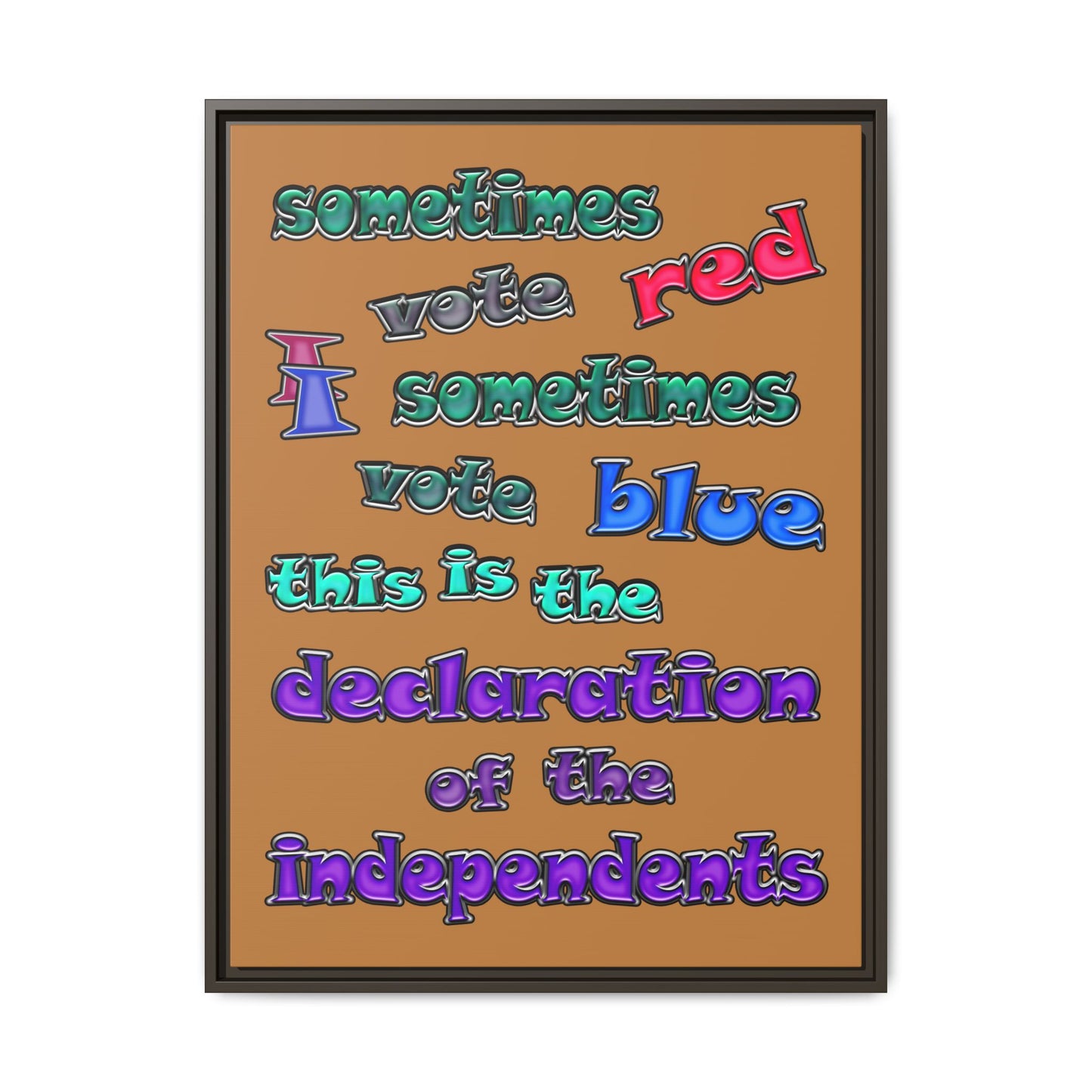declaration of the independents - framed canvas art (light brown)