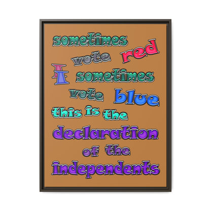 declaration of the independents - framed canvas art (light brown)