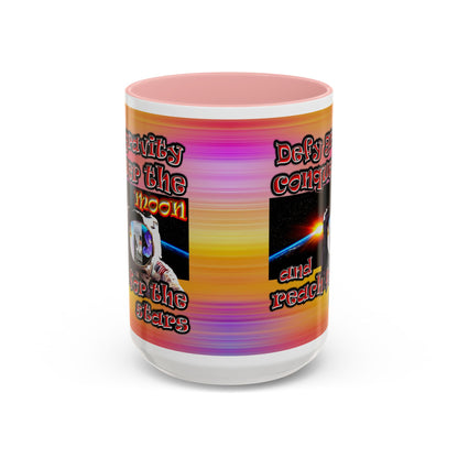 defy conquer reach - Accent Mug (color blur)
