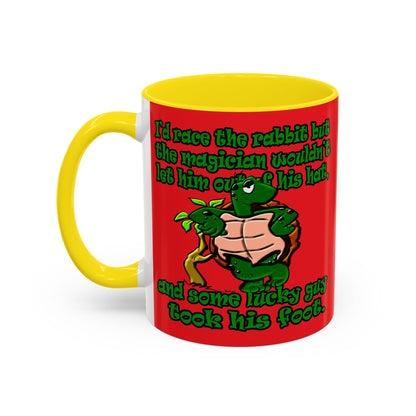 turtle race - Accent Mug (red)