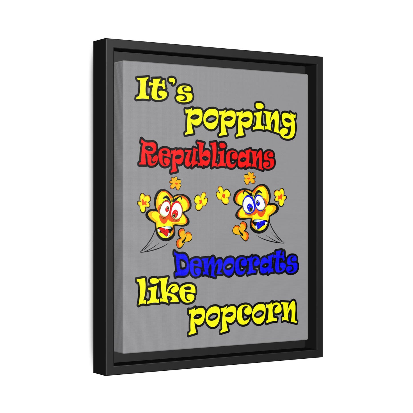 popping like popcorn - framed canvas art (grey)
