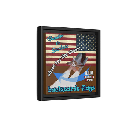 shoot for the stars - framed canvas art (brown)