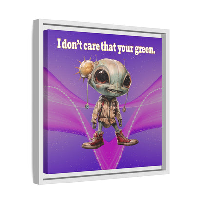 I don't care that your green - framed canvas art (purple-pink wave)