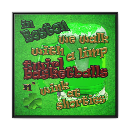 celtics logo - framed canvas art (green turf)