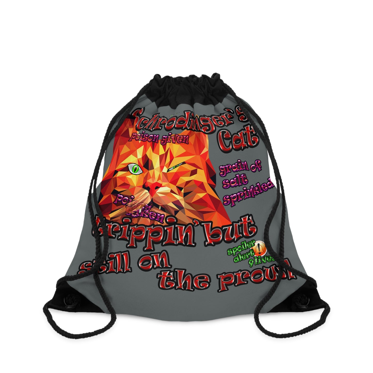 schrodinger's cat - Drawstring Bag (dark grey)