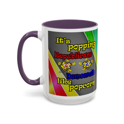 popping like popcorn - Accent Mug (rainbow split)