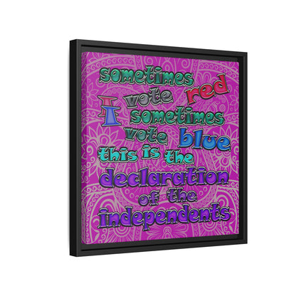 declaration of the independents - framed canvas art (pink swirl)