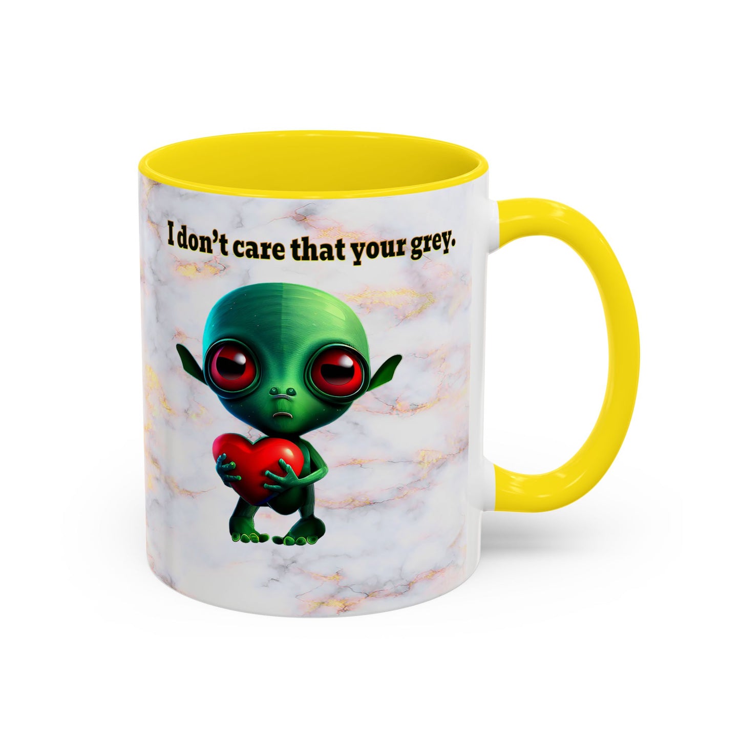 I don't care that your grey - Accent Mug (white marble)