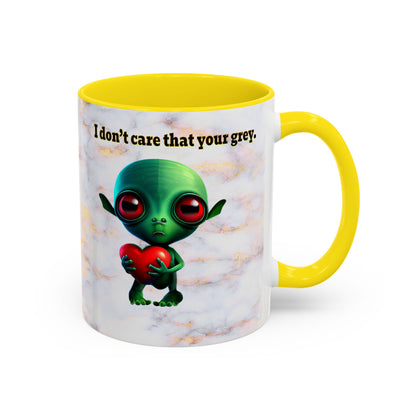 I don't care that your grey - Accent Mug (white marble)