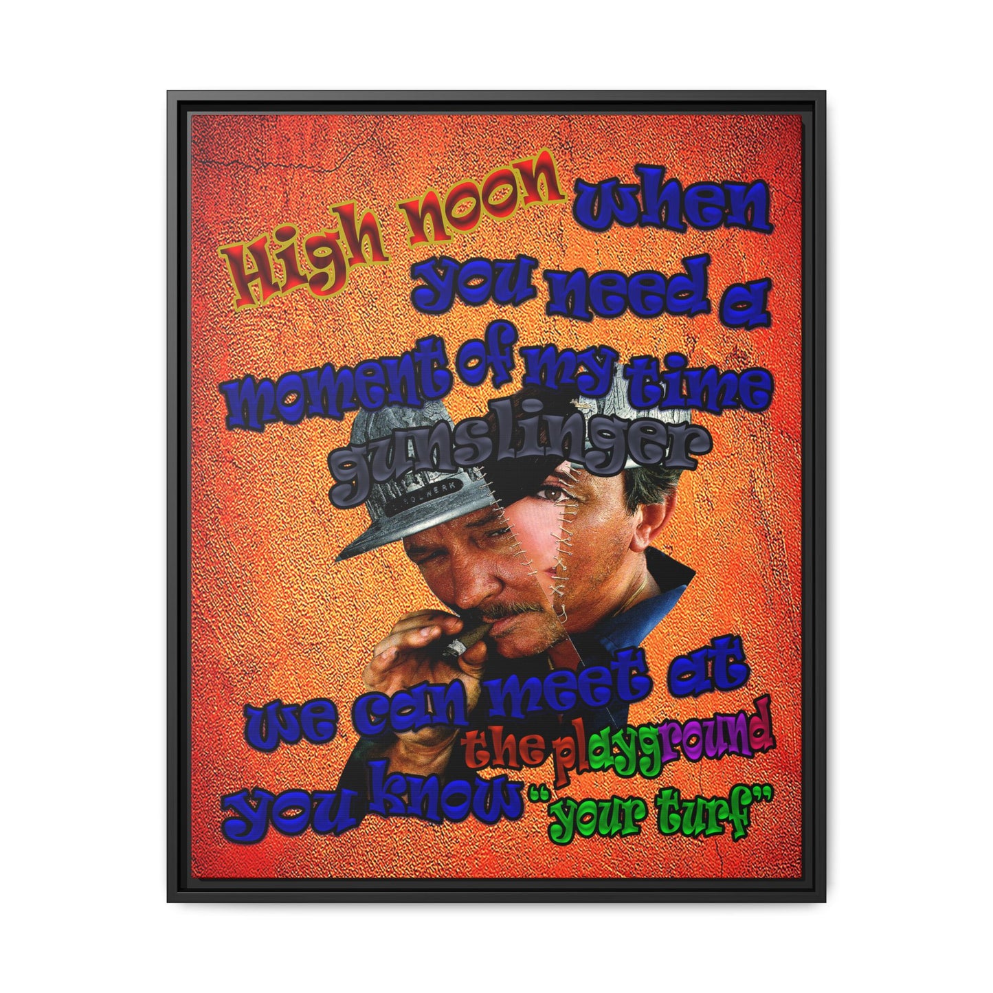 high noon - framed canvas art (burnt orange)