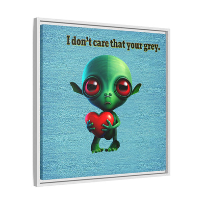 I don't care that your grey - framed canvas art (faded blue)