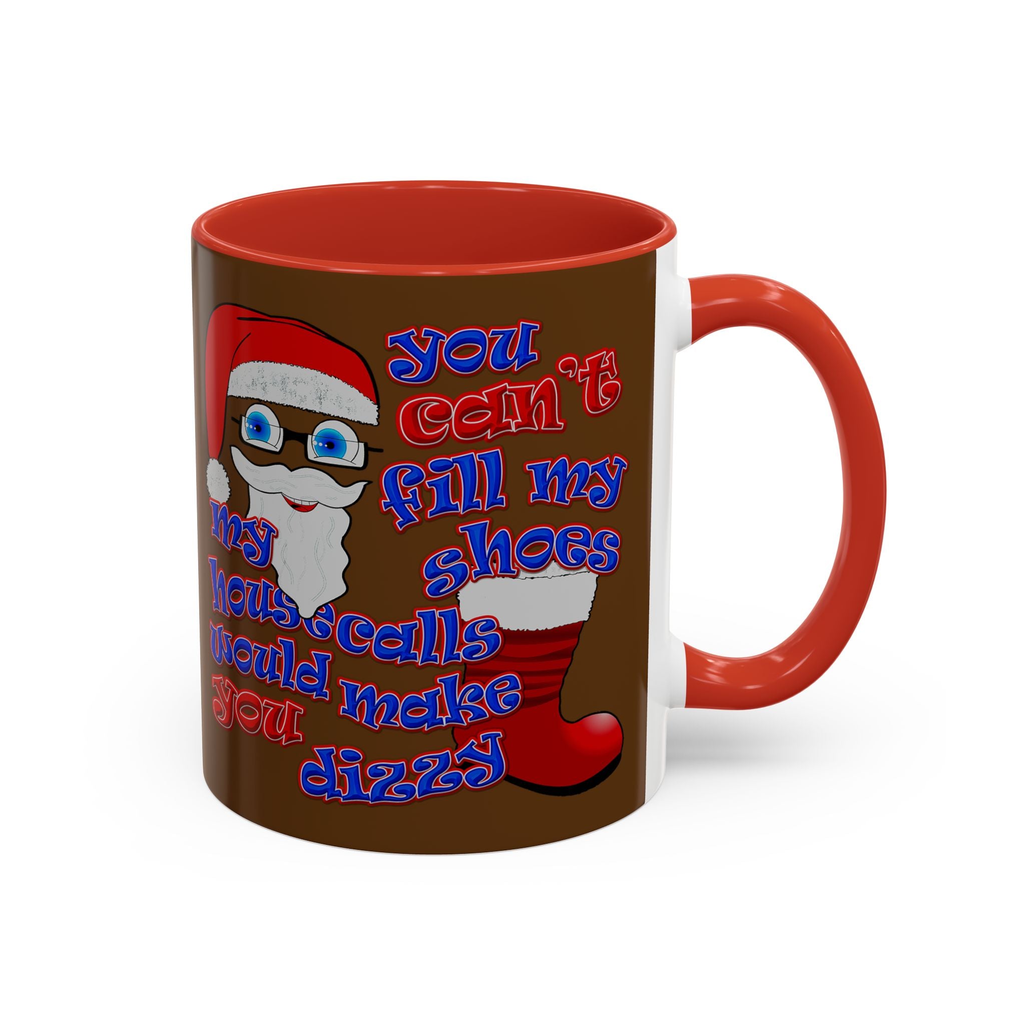 santa's shoes - Accent Mug (brown)