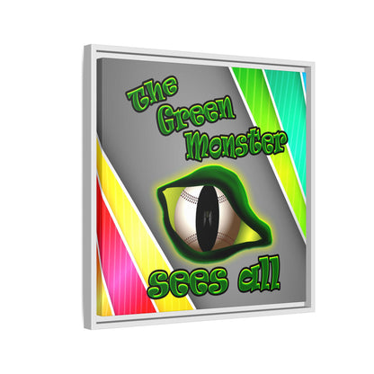 green monster - framed canvas art (rainbow split)