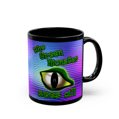 green monster - Black Mug (purple wave)