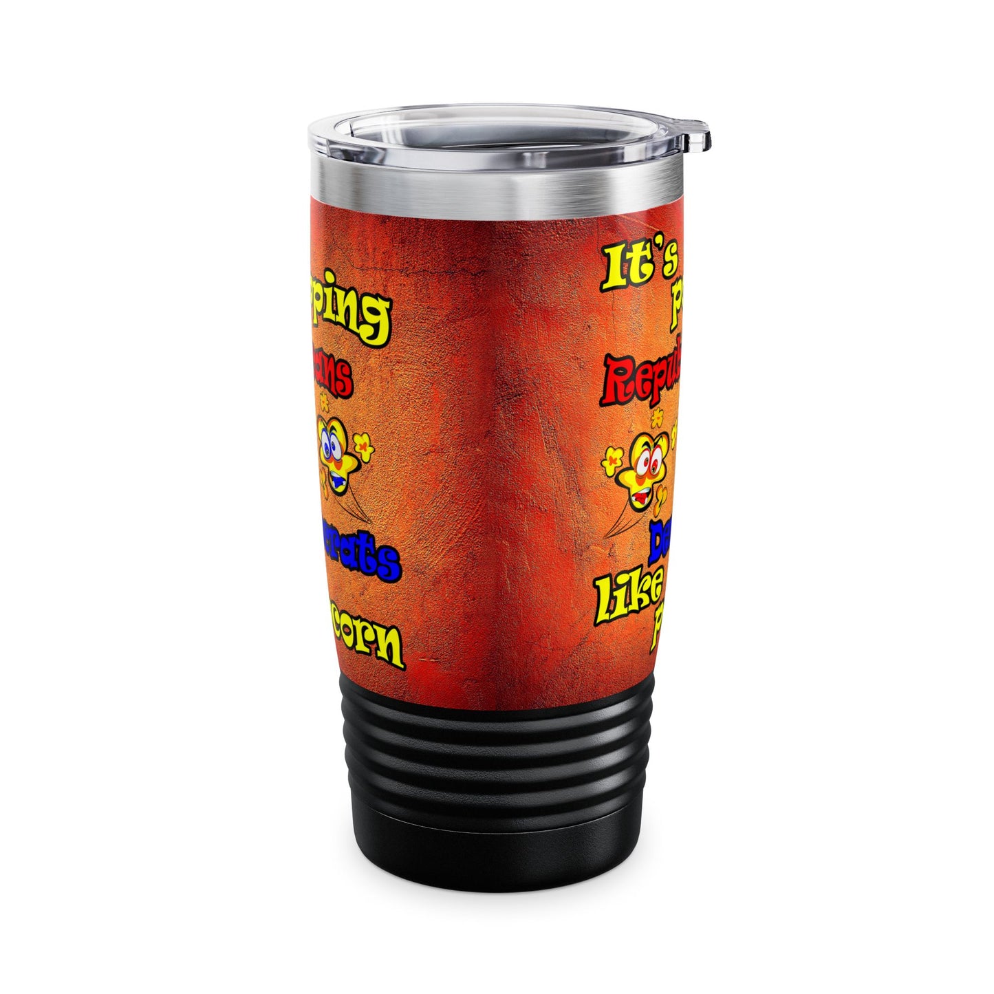 popping like popcorn - Ringneck Tumbler, 20oz (burnt orange)