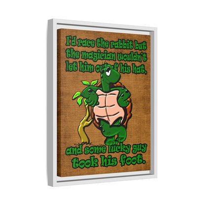 turtle race - framed canvas art (brown papyrus)