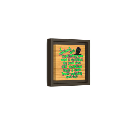 noticed you noticing - framed canvas art (butterscotch wood finish)