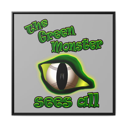 green monster - framed canvas art (light grey)