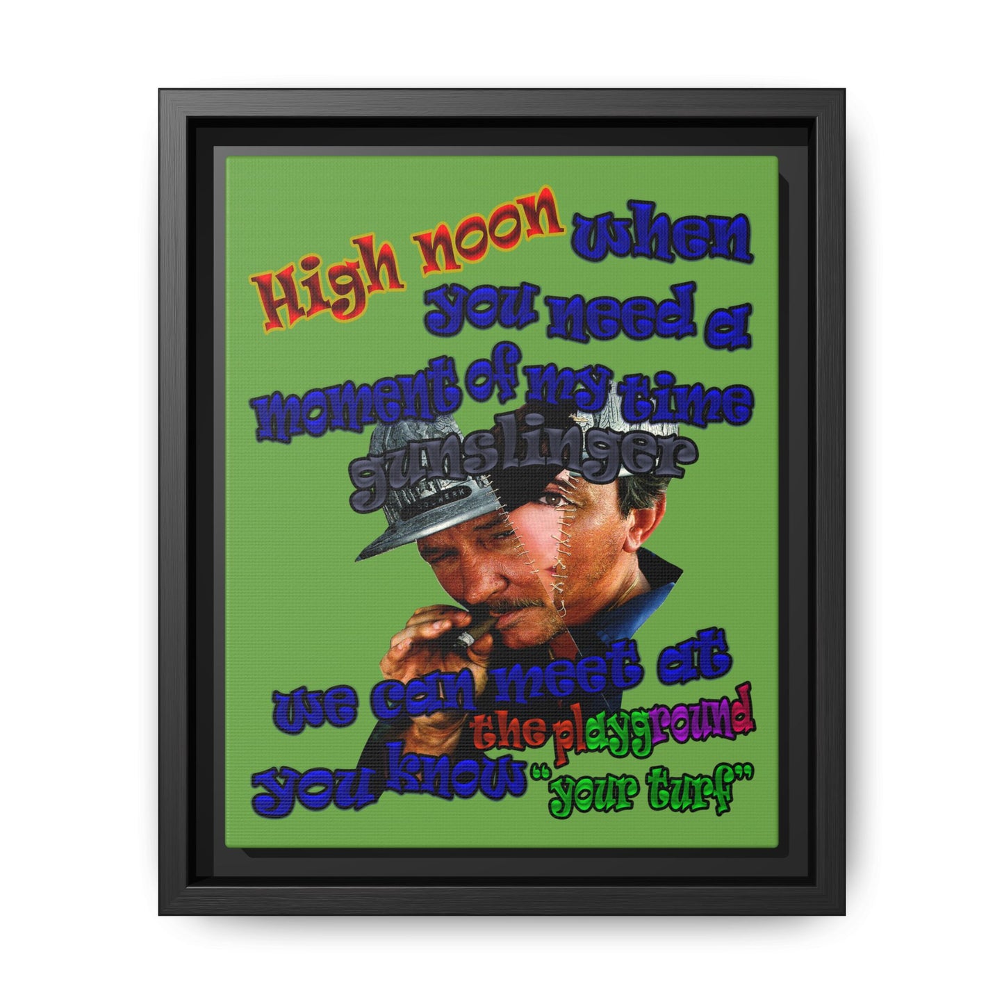 high noon - framed canvas art (green)