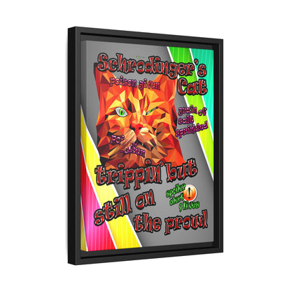 schrodinger's cat - framed canvas art (rainbow split)