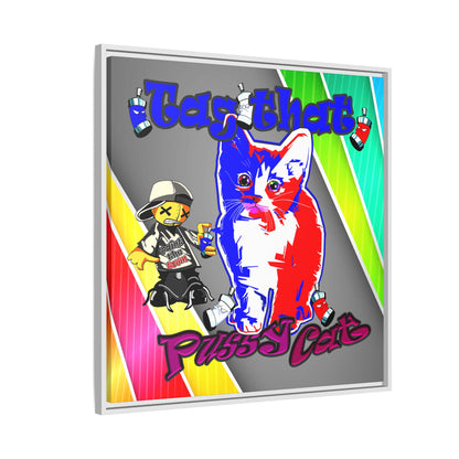 tag that - framed canvas art (rainbow split)