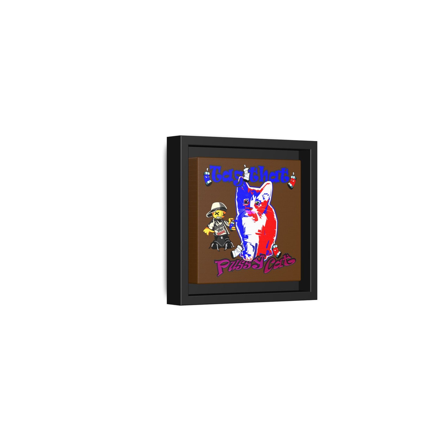 tag that - framed canvas art (brown)