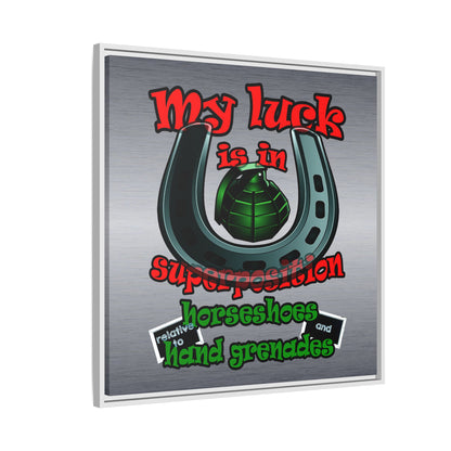 my luck - framed canvas art (brushed nickel)