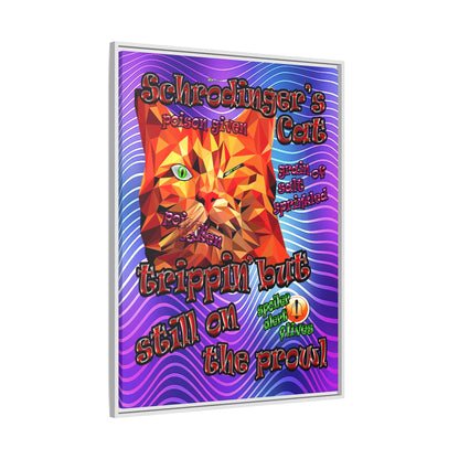 schrodinger's cat - framed canvas art (purple wave)