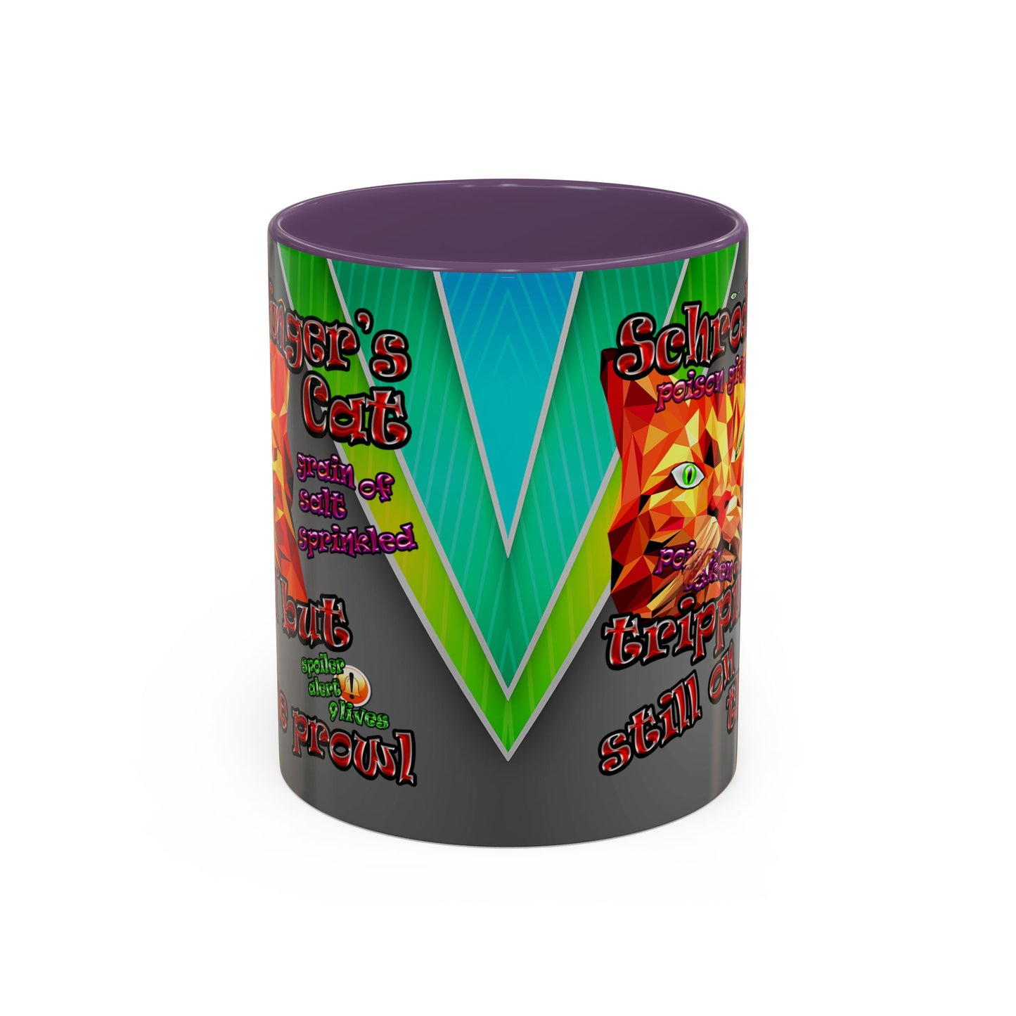 schrodinger's cat - Accent Mug (rainbow split)