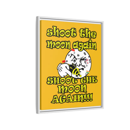 shoot the moon again - framed canvas art (yellow)