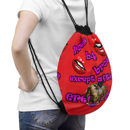 hoes b4 bros - Drawstring Bag (red)