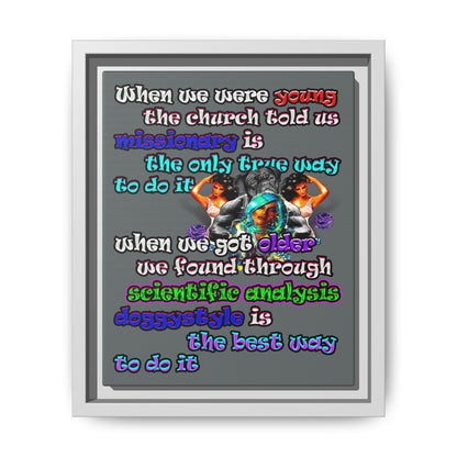 doggystyle - framed canvas art (dark grey)