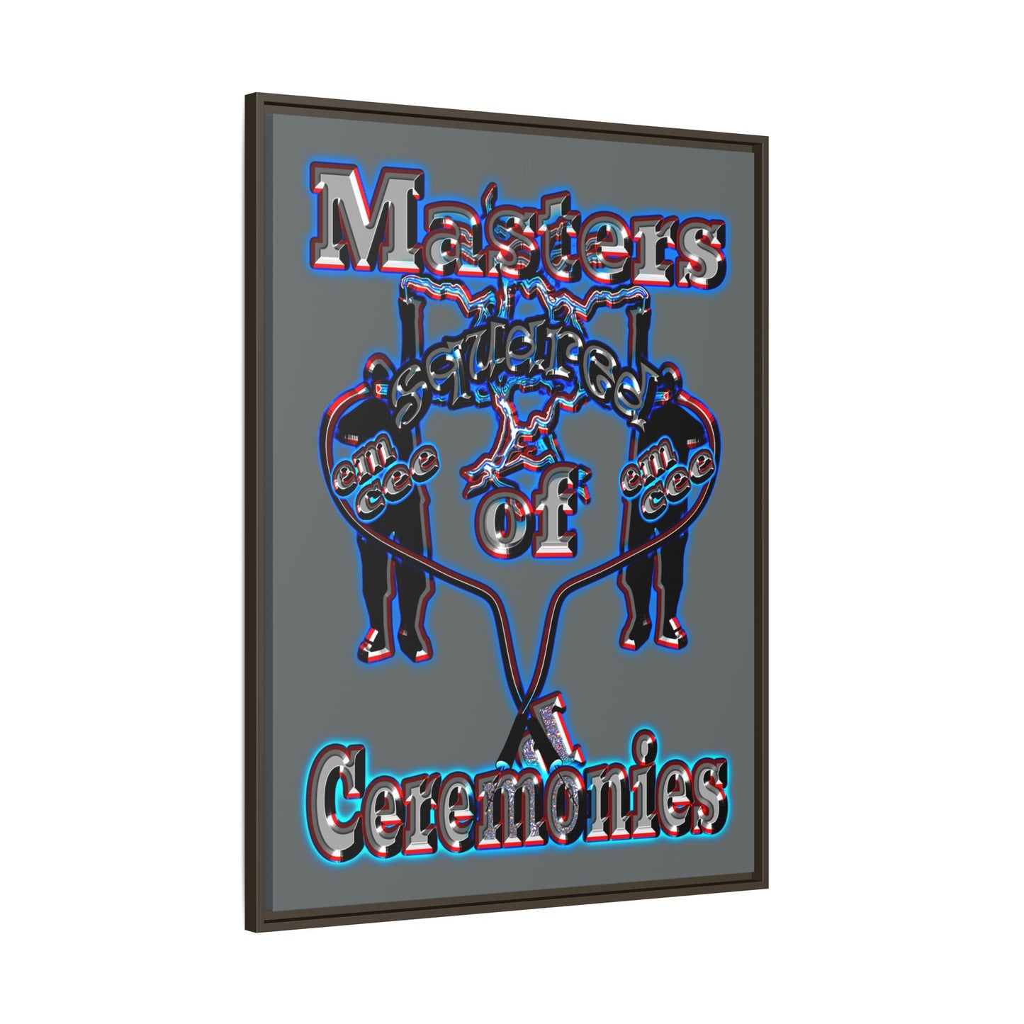 em cee squared - framed canvas art (dark grey)