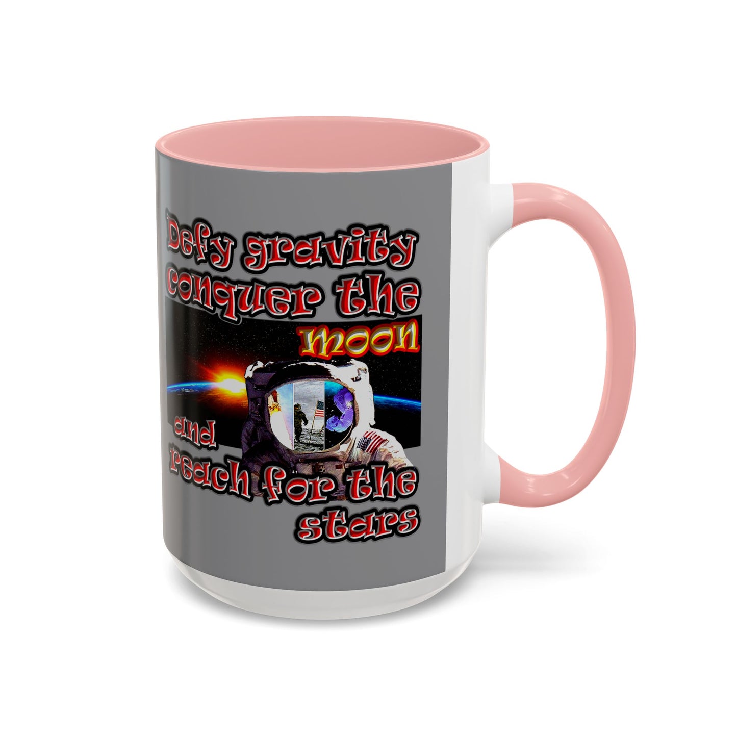 defy conquer reach - Accent Mug (grey)