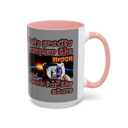 defy conquer reach - Accent Mug (grey)