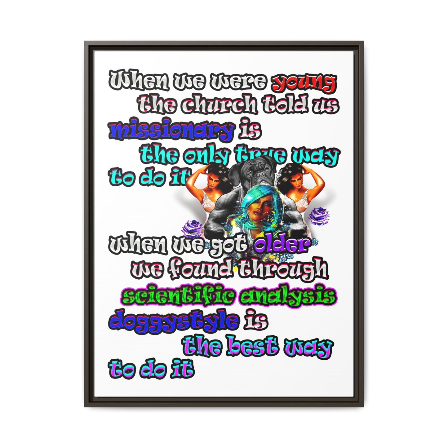 doggystyle - framed canvas art (white)