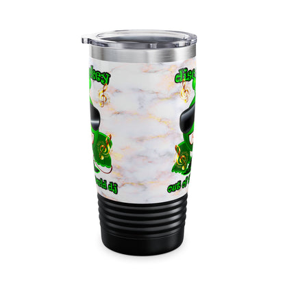disc jockey - Ringneck Tumbler, 20oz (white marble)