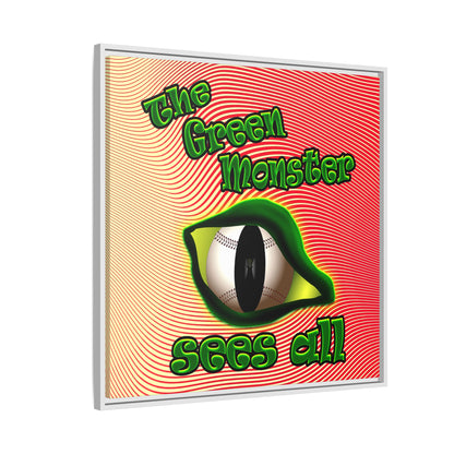 green monster - framed canvas art (yellow-orange wave)
