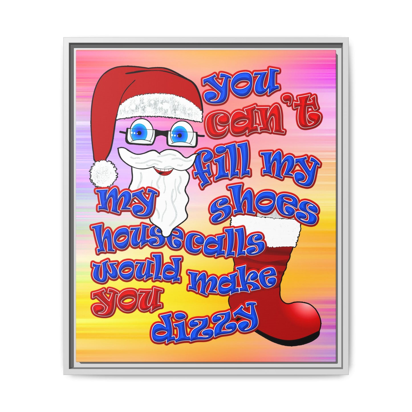 santa's shoes - framed canvas art (color blur)