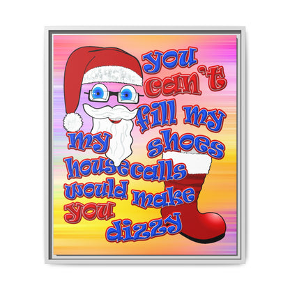 santa's shoes - framed canvas art (color blur)