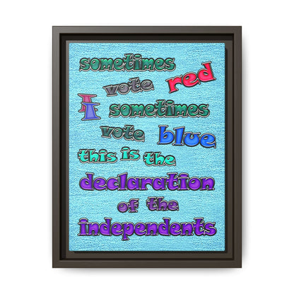 declaration of the independents - framed canvas art (faded blue)
