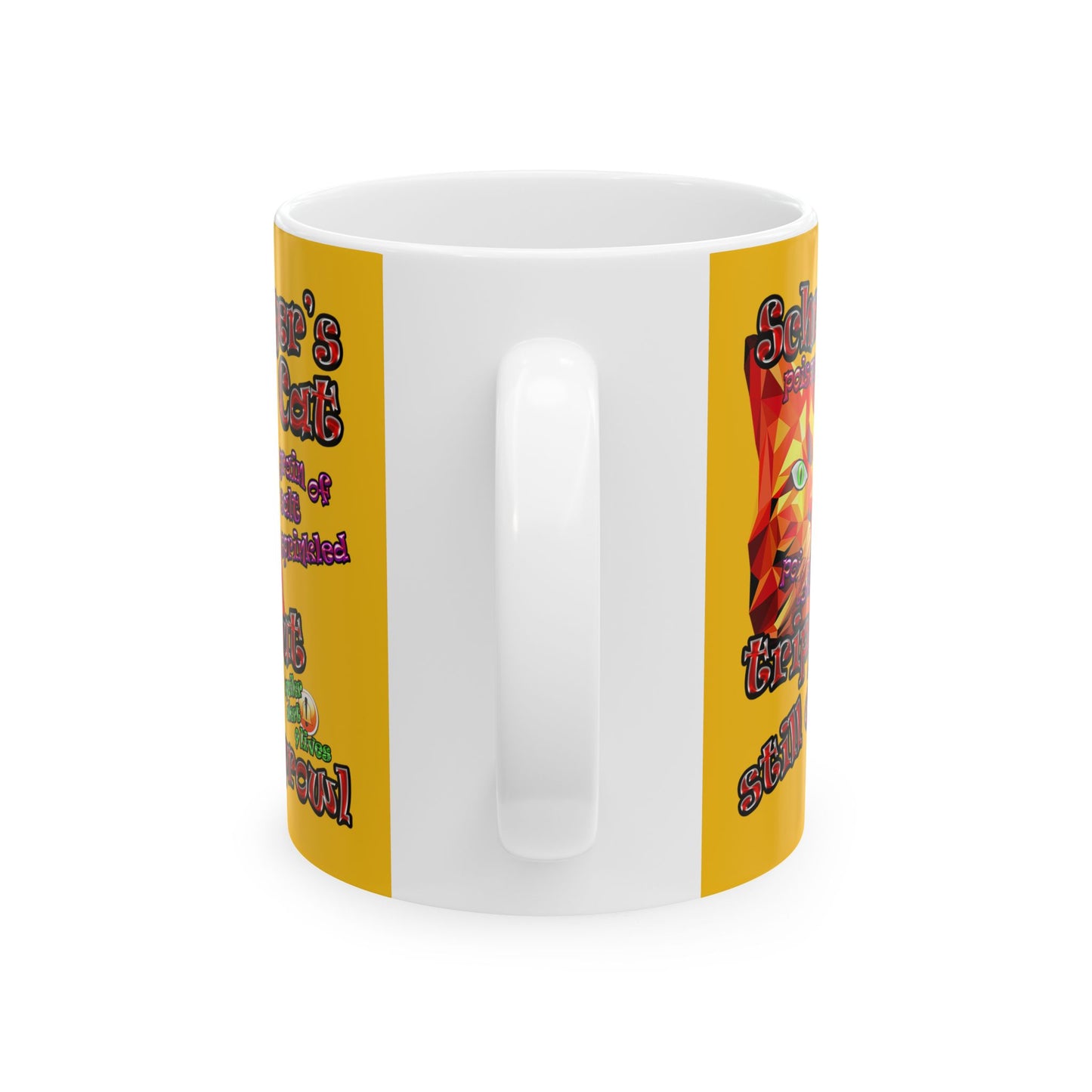 schrodinger's cat - White Mug (yellow)