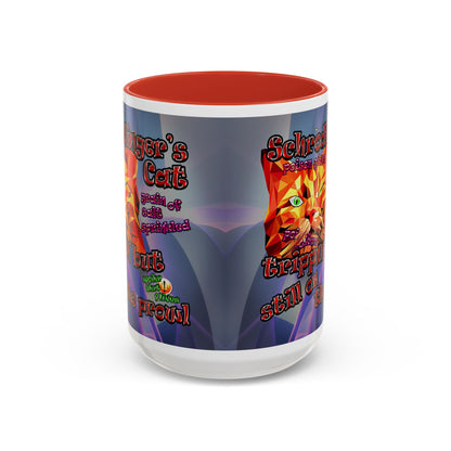 schrodinger's cat - Accent Mug (grey-pink wave)