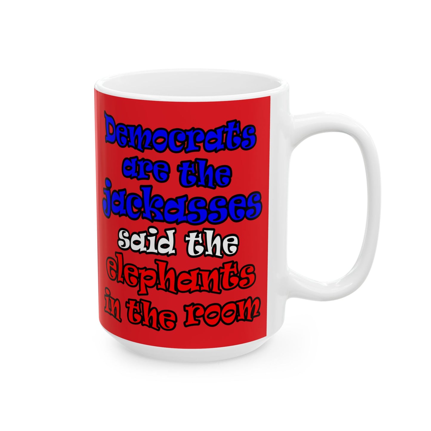 donkeys and elephants - White Mug (red)
