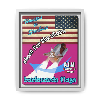 shoot for the stars - framed canvas art (pink)