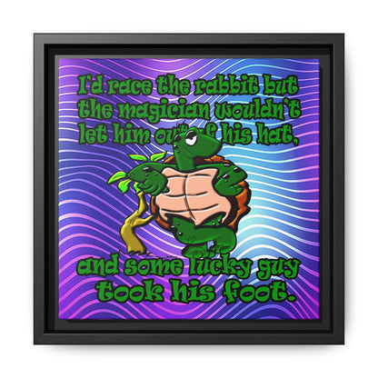 turtle race - framed canvas art (purple wave)
