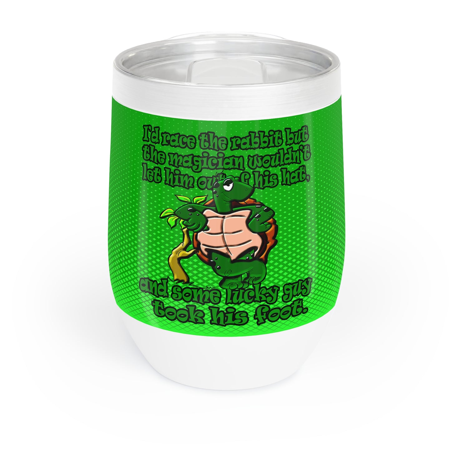turtle race - Chill Wine Tumbler (logo green)